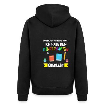 Kindergarten Abschluss Kindergartenkind Geschenk - Unisex Premium Bio Zip Hoodie - Schwarz - Hinten - Nico (187cm)