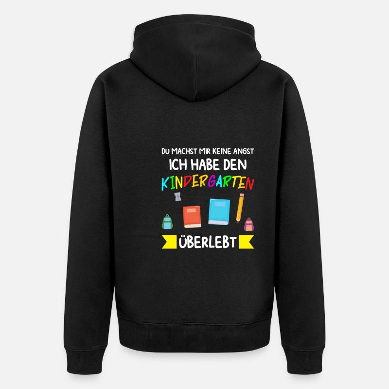 Kindergarten Abschluss Kindergartenkind Geschenk - Unisex Premium Bio Zip Hoodie - Schwarz