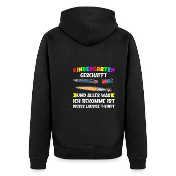 Kindergarten Abschluss Kindergartenkind Geschenk - Unisex Premium Bio Zip Hoodie - Schwarz - Hinten - Nico (187cm)