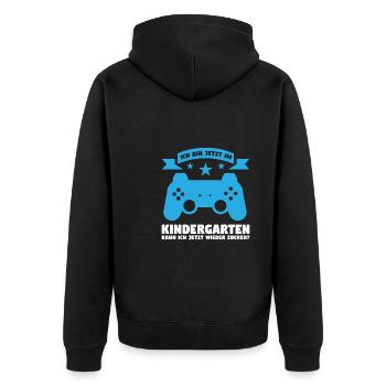 Kindergarten Gaming Kindergartenkind Geschenk - Unisex Premium Bio Zip Hoodie - Schwarz - Hinten - Nico (187cm)
