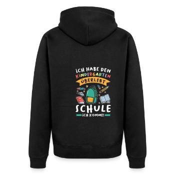 Kindergarten Abschluss Kindergarten Abschluss Gesc - Unisex Premium Bio Zip Hoodie - Schwarz - Hinten - Nico (187cm)