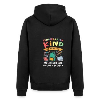 Kindergarten Anfang Kindergartenkind Geschenk - Unisex Premium Bio Zip Hoodie - Schwarz - Hinten - Nico (187cm)