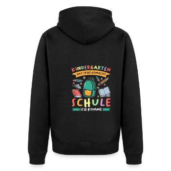 Kindergarten Abschluss Kindergarten Abschluss Gesc - Unisex Premium Bio Zip Hoodie - Schwarz - Hinten - Nico (187cm)