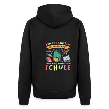 Kindergarten Abschluss Kindergarten Abschluss Gesc - Unisex Premium Bio Zip Hoodie - Schwarz - Hinten - Nico (187cm)