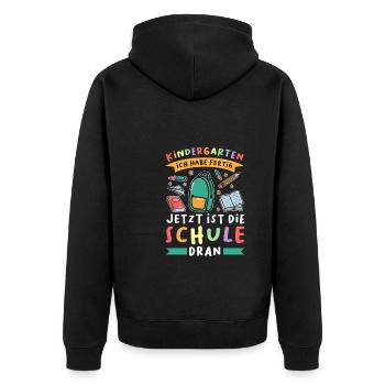 Kindergarten Abschluss Kindergartenkind Geschenk - Unisex Premium Bio Zip Hoodie - Schwarz - Hinten - Nico (187cm)