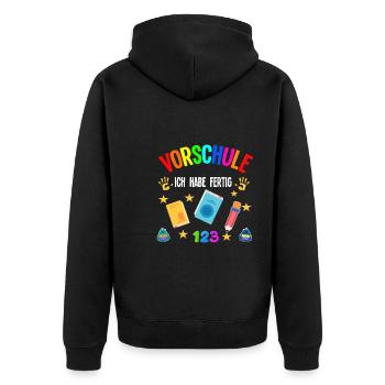 Vorschule Abschluss Vorschüler Geschenk - Unisex Premium Bio Zip Hoodie - Schwarz - Hinten - Nico (187cm)