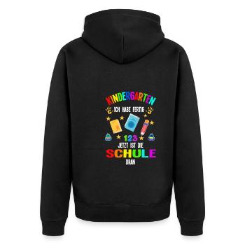 Kindergarten Abschluss Kindergartenkind Geschenk - Unisex Premium Bio Zip Hoodie - Schwarz - Hinten - Nico (187cm)