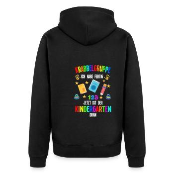 Kindergarten Anfang Kita-Start Geschenk - Unisex Premium Bio Zip Hoodie - Schwarz - Hinten - Nico (187cm)
