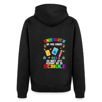Kindergarten Kita-Abschluss Kindergartenkind Gesch - Unisex Premium Bio Zip Hoodie - Schwarz - Hinten - Nico (187cm)