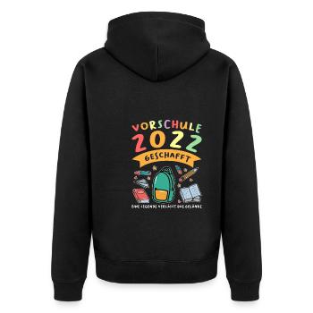 Vorschule 2022 Anfang Vorschüler Geschenk - Unisex Premium Bio Zip Hoodie - Schwarz - Hinten - Nico (187cm)