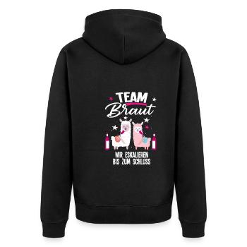 Team Braut Schaf Bräutigam Geschenk - Unisex Premium Bio Zip Hoodie - Schwarz - Hinten - Nico (187cm)