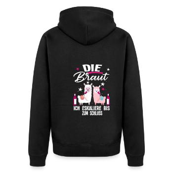Braut Schaf Team Braut Geschenk - Unisex Premium Bio Zip Hoodie - Schwarz - Hinten - Nico (187cm)