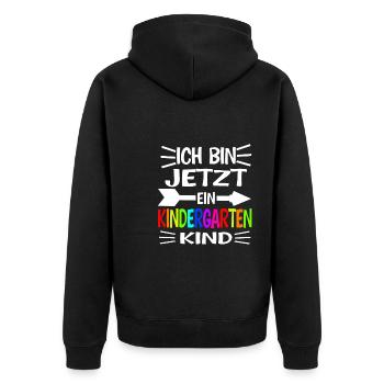 Kindergarten Anfang Kita-Start Geschenk - Unisex Premium Bio Zip Hoodie - Schwarz - Hinten - Nico (187cm)
