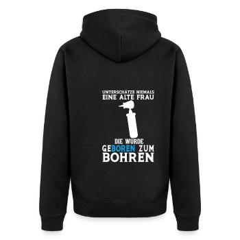 Zahn Zahnarzt Bohren Zahn Geschenk - Unisex Premium Bio Zip Hoodie - Schwarz - Hinten - Nico (187cm)