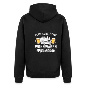 Campen Bier Camping & bier Bier Geschenk - Unisex Premium Bio Zip Hoodie - Schwarz - Hinten - Nico (187cm)