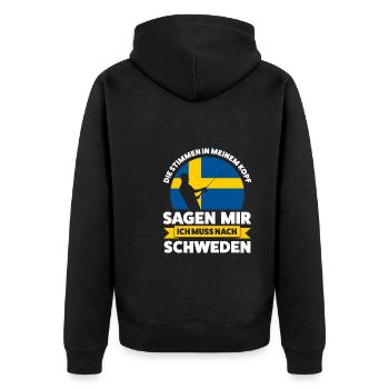 Schwedisch Angler Angeln Schweden Geschenk - Unisex Premium Bio Zip Hoodie - Schwarz - Hinten - Nico (187cm)
