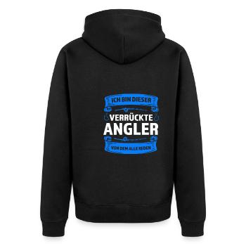 Angeln Fisch Fischer Angler Angeln Geschenk - Unisex Premium Bio Zip Hoodie - Schwarz - Hinten - Nico (187cm)