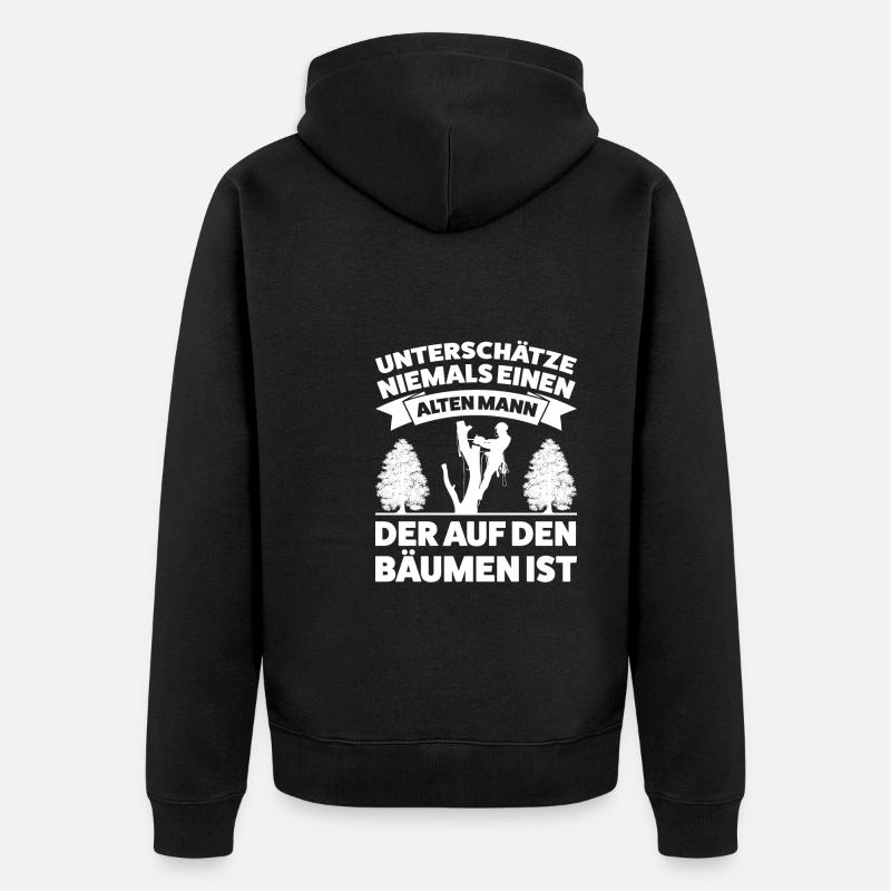 Baumkletterer Arborist Baumklettern Geschenk - Unisex Premium Bio Zip Hoodie - Schwarz