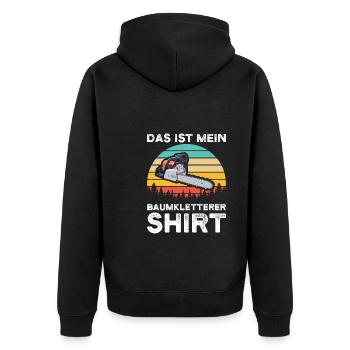 Baumkletterer Arborist Baumklettern Geschenk - Unisex Premium Bio Zip Hoodie - Schwarz - Hinten - Nico (187cm)