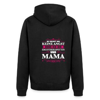 Ergotherapeutin Mama Ergotherapie Geschenk - Unisex Premium Bio Zip Hoodie - Schwarz - Hinten - Nico (187cm)