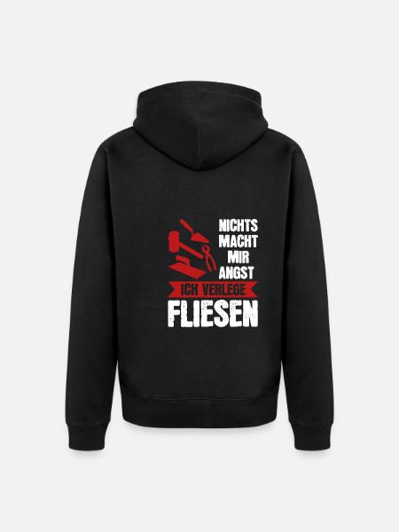 Fliesenleger Beruf Plattenleger Geschenk - Unisex Premium Bio Zip Hoodie - Schwarz