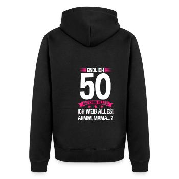 50. Geburtstag 50 Jahre Geburtstags Geschenk - Unisex Premium Bio Zip Hoodie - Schwarz - Hinten - Nico (187cm)
