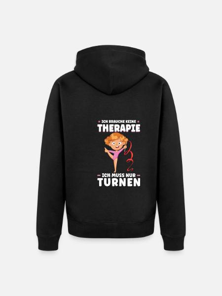 Turnen Mädchen Turnerin Geschenk - Unisex Premium Bio Zip Hoodie - Schwarz
