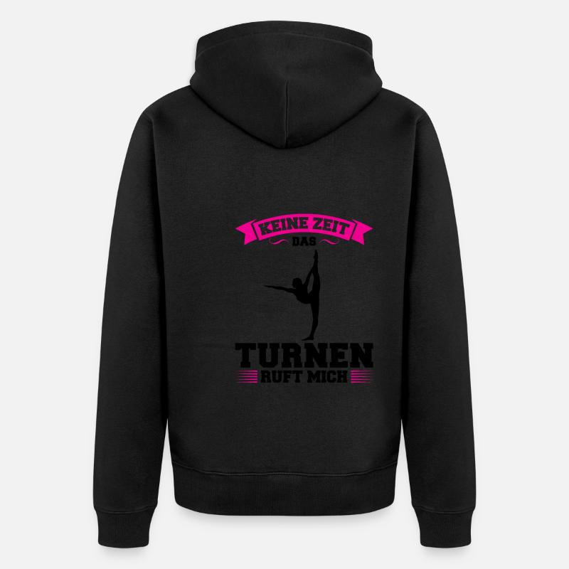 Turnen Mädchen Gymnastik Geschenk - Unisex Premium Bio Zip Hoodie - Schwarz