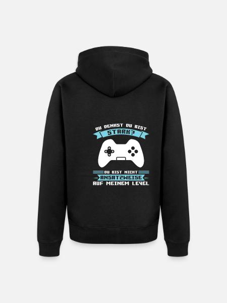 Gaming Zocken Konsole Geschenk - Unisex Premium Bio Zip Hoodie - Schwarz