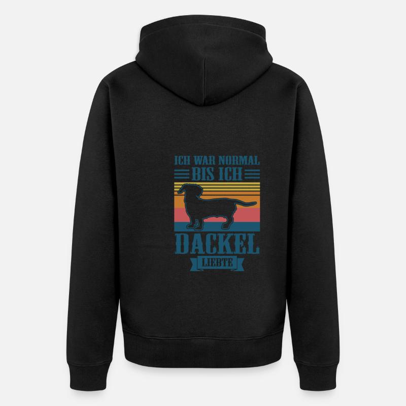 Dackel Hund Dackel Besitzer Geschenk - Unisex Premium Bio Zip Hoodie - Schwarz
