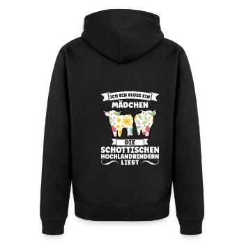 Rind Schottisches Hochlandrind Bauernhof Geschenk - Unisex Premium Bio Zip Hoodie - Schwarz - Hinten - Nico (187cm)