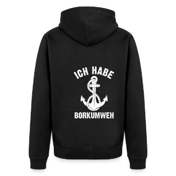 Borkum Norddeutschland Borkum Reise Geschenk - Unisex Premium Bio Zip Hoodie - Schwarz - Hinten - Nico (187cm)