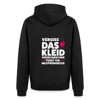 Taucherin Tauchen Tauchanzug Geschenk - Unisex Premium Bio Zip Hoodie - Schwarz - Hinten - Nico (187cm)