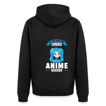 Otaku Japan Anime Merch Anime Merch Geschenk - Unisex Premium Bio Zip Hoodie - Schwarz - Hinten - Nico (187cm)