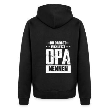 Opas Opa Opas Geschenk - Unisex Premium Bio Zip Hoodie - Schwarz - Hinten - Nico (187cm)