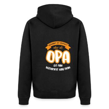 Opas Opa Opas Geschenk - Unisex Premium Bio Zip Hoodie - Schwarz - Hinten - Nico (187cm)