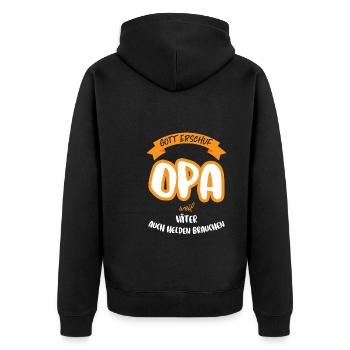 Opas Opa Opas Geschenk - Unisex Premium Bio Zip Hoodie - Schwarz - Hinten - Nico (187cm)