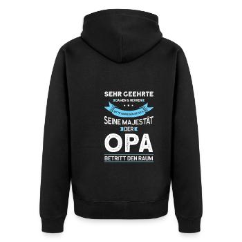 Opas Opa Opas Geschenk - Unisex Premium Bio Zip Hoodie - Schwarz - Hinten - Nico (187cm)