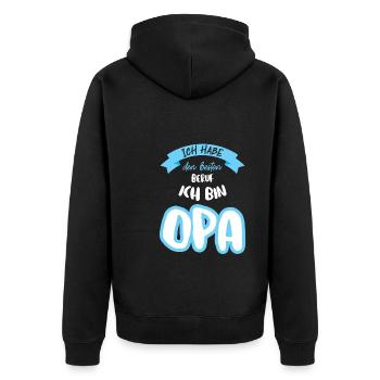 Opas Opa Opas Geschenk - Unisex Premium Bio Zip Hoodie - Schwarz - Hinten - Nico (187cm)