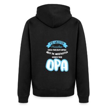 Opas Opa Opas Geschenk - Unisex Premium Bio Zip Hoodie - Schwarz - Hinten - Nico (187cm)