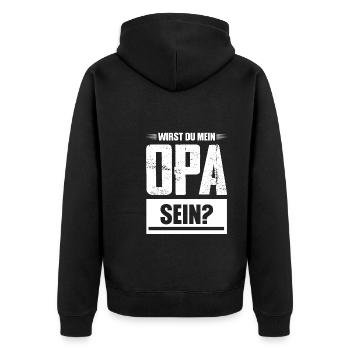 Opas Opa Opas Geschenk - Unisex Premium Bio Zip Hoodie - Schwarz - Hinten - Nico (187cm)