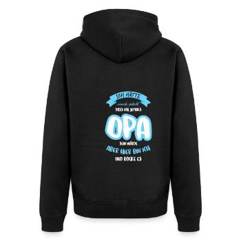Opas Opa Opas Geschenk - Unisex Premium Bio Zip Hoodie - Schwarz - Hinten - Nico (187cm)
