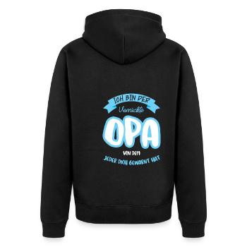 Opas Opa Opas Geschenk - Unisex Premium Bio Zip Hoodie - Schwarz - Hinten - Nico (187cm)