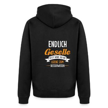 Geselle 2023 Geselle Geselle bestanden Geschenk - Unisex Premium Bio Zip Hoodie - Schwarz - Hinten - Nico (187cm)