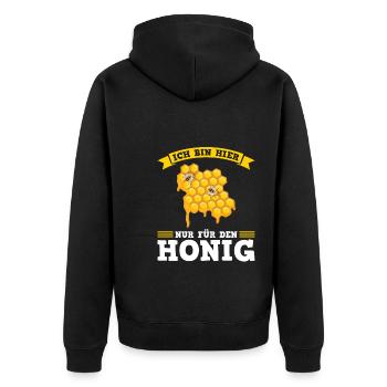 Imker Bienen Bienenzüchter Geschenk - Unisex Premium Bio Zip Hoodie - Schwarz - Hinten - Nico (187cm)