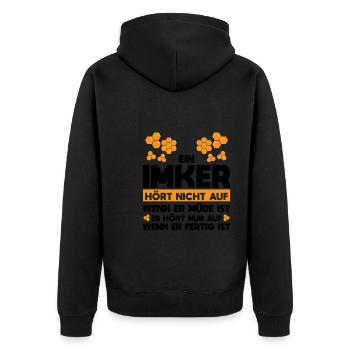 Imker Bienen Imkerei Geschenk - Unisex Premium Bio Zip Hoodie - Schwarz - Hinten - Nico (187cm)