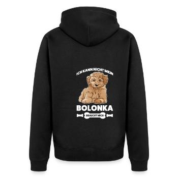 Bolonka Hund Bolonka Zwetna Geschenk - Unisex Premium Bio Zip Hoodie - Schwarz - Hinten - Nico (187cm)