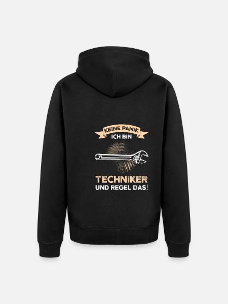 Techniker Beruf Fachmann Technik Geschenk - Unisex Premium Bio Zip Hoodie - Schwarz