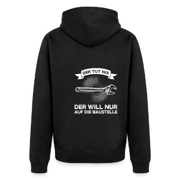 Techniker Beruf Ingenieur Geschenk - Unisex Premium Bio Zip Hoodie - Schwarz - Hinten - Nico (187cm)