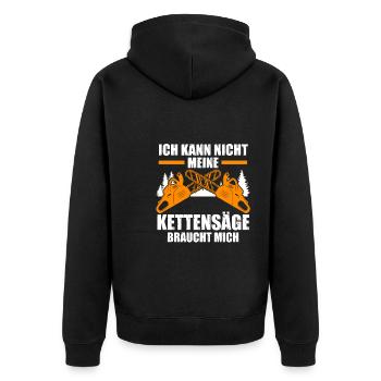 Baumpfleger Forstwirt Holzfäller Geschenk - Unisex Premium Bio Zip Hoodie - Schwarz - Hinten - Nico (187cm)